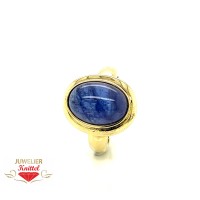 Sodalithring blau aus 585er Gelbgold