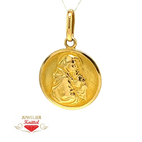 Maria, Mutter Jesu | Anhänger | Gelbgold 750 (18Kt.)