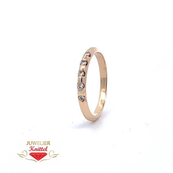 Brillantring (Memoire) | 585er Gelgold | 5 Brillanten ca.1,50ct