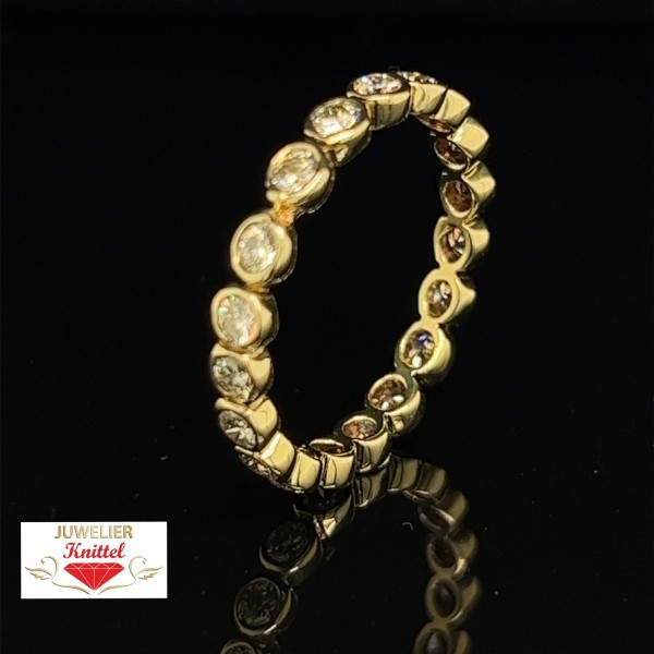 Memoirering aus 585er Gelbgold mit 19 Brillanten ca. 0,76ct.