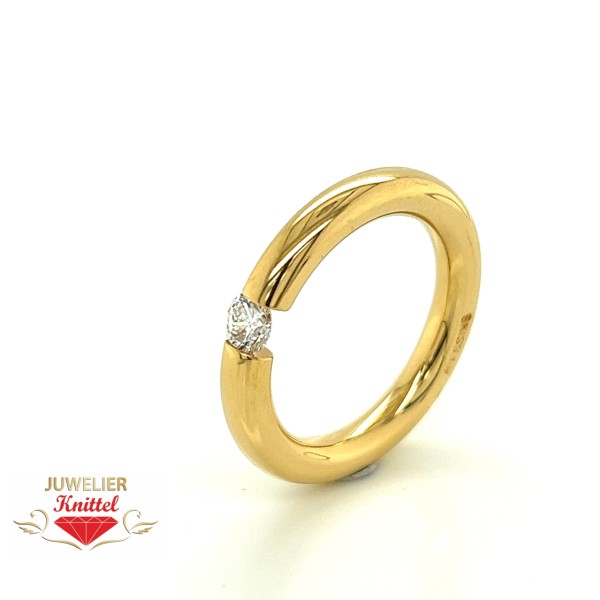 Spannring von Niessing aus 750er Gelbgold mit 1 Brillanten ca.0,33ct. TW/IF