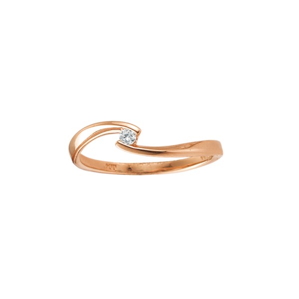 Damenring - Solitär - 585er Rosegold mit Brillant – Gr.55 - K10247/R/55