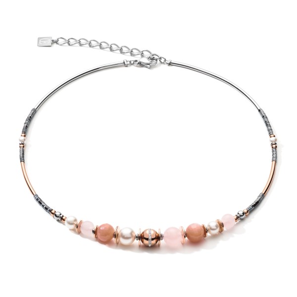 Schönes Collier, Coeur de Lion Grau-Rosegold