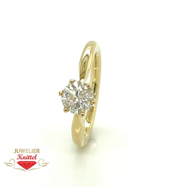 Brillantring aus 585er Gelbgold ca.1,11ct. J/P2