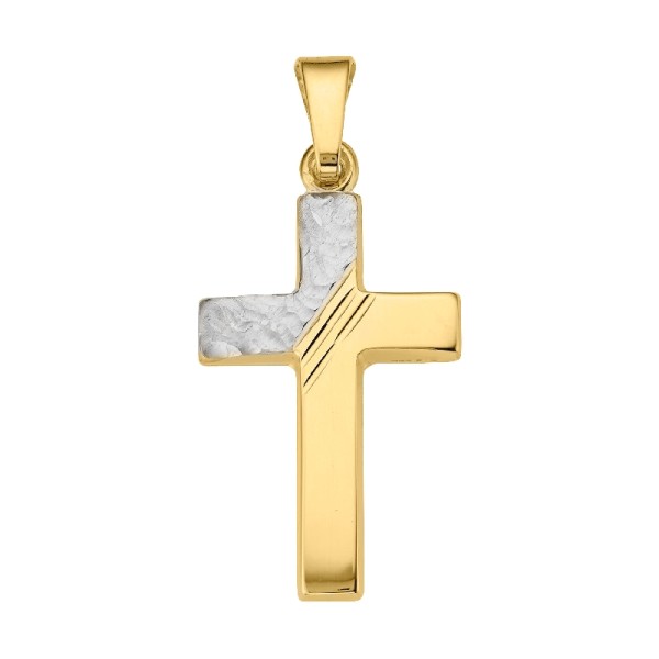 Anhänger - Kreuz - Bi-color - 333er Gold - Unisex