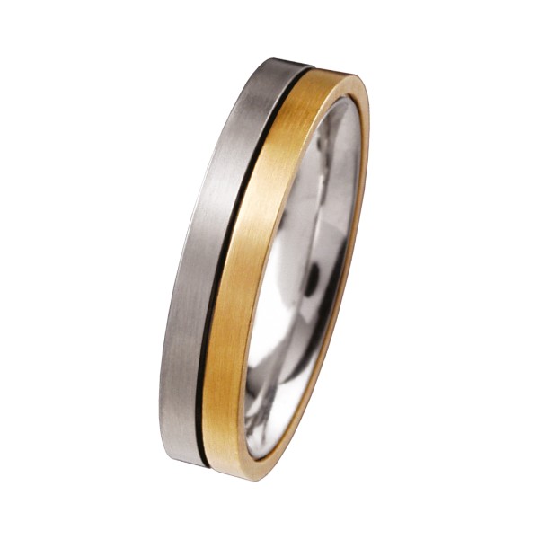 Ernstes Design | Ring | Edelstahl - 585 Gold