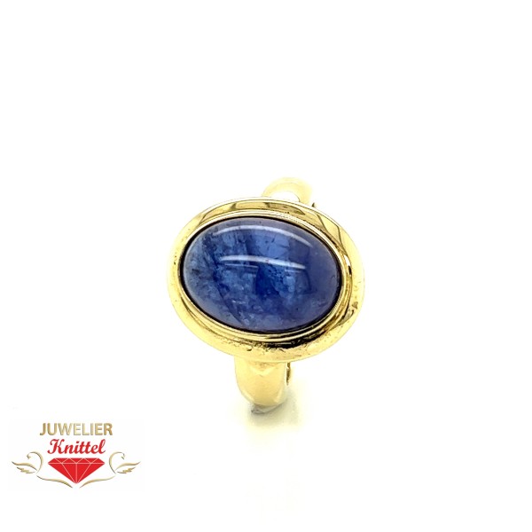 Sodalithring blau aus 585er Gelbgold