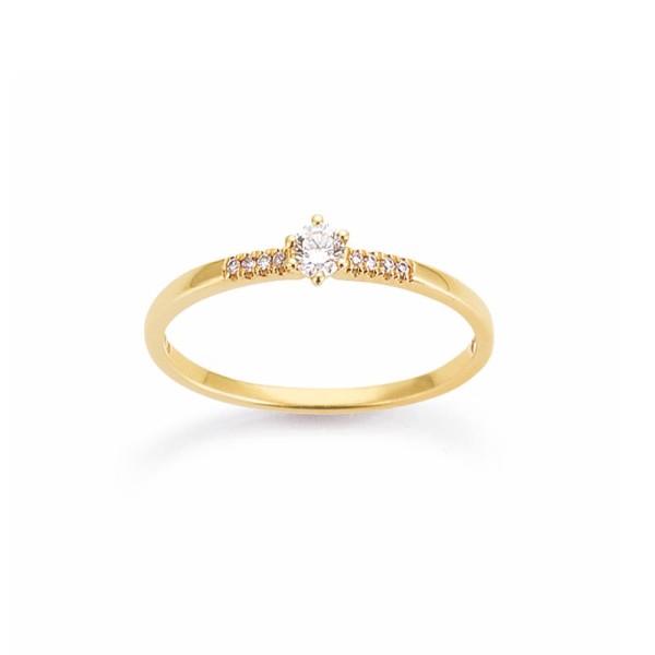 Damenring - Solitär - 585er Gelbgold mit Brillant – Gr.55 - K11658G/55