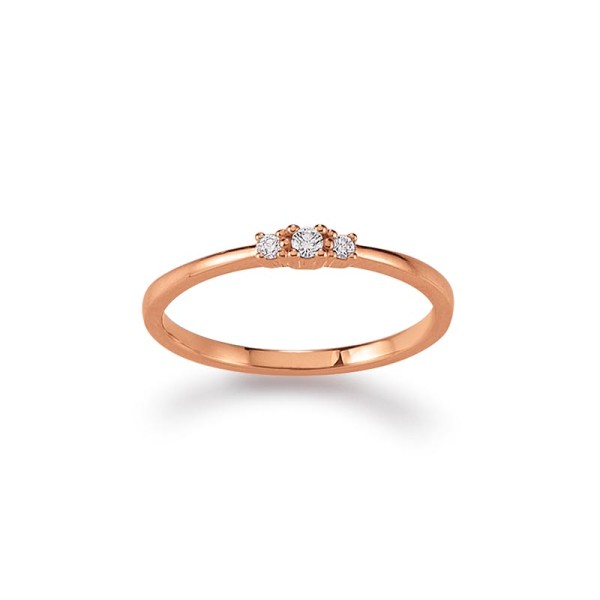 Damenring - Solitär - 585er Rosegold mit Brillant – Gr.52 - K10493/R/52