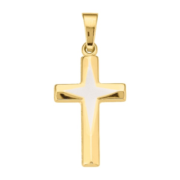 Anhänger - Kreuz - Bi-Color - 333er Gold - Unisex