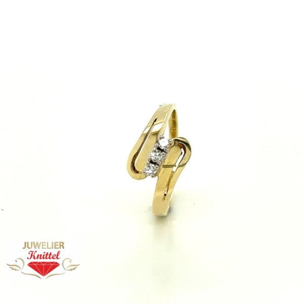 Ring aus 585er Gold mit 3 Brillanten ca.0,09ct. W/SI