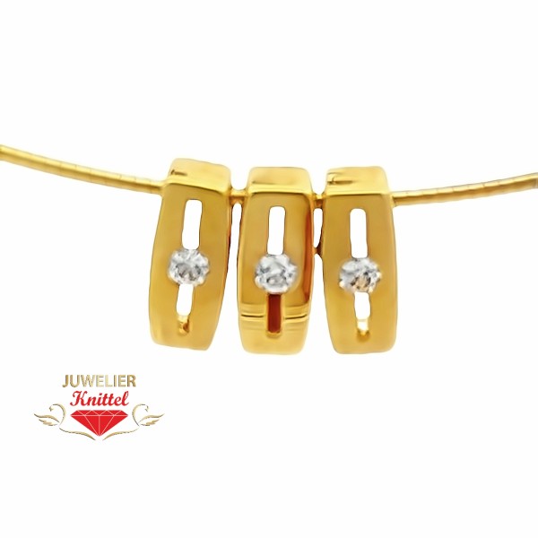 Collier | 333er Gelbgold | Zirkonia | 43cm